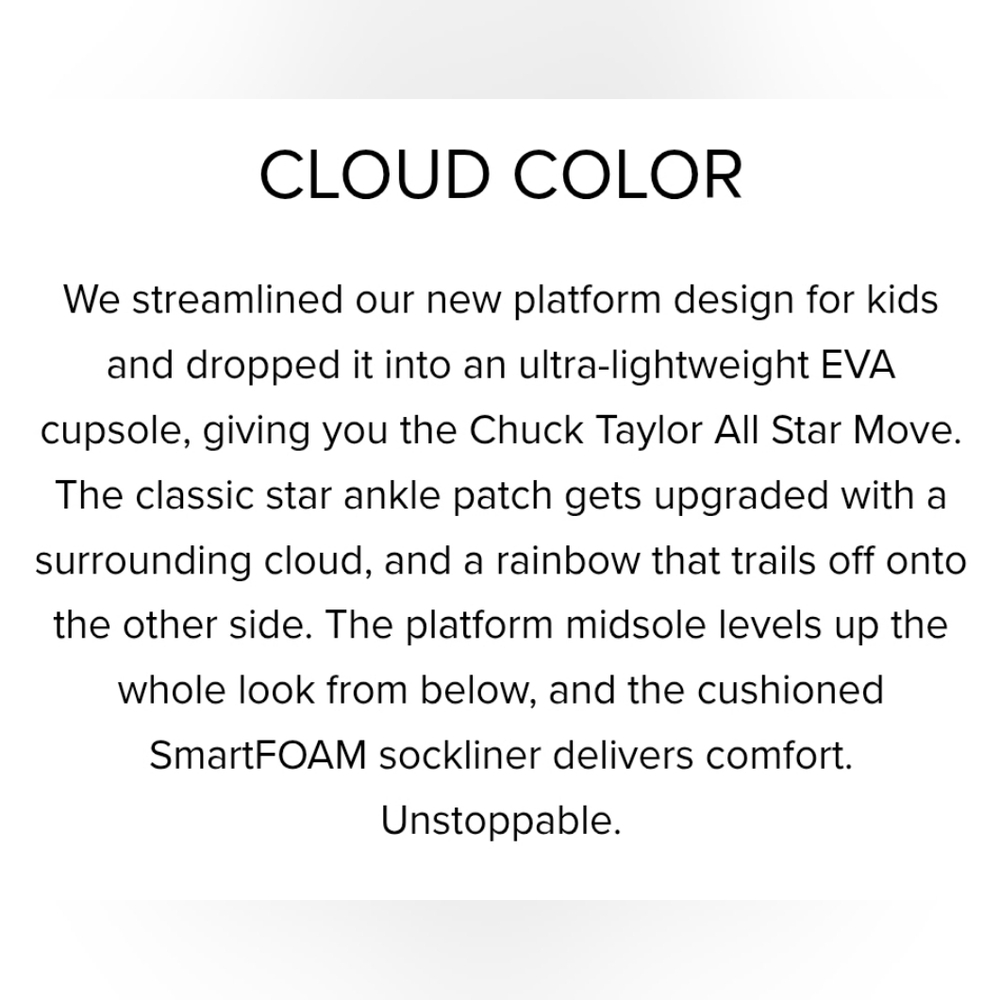 Chuck Taylor All Star Move Platform Rainbow Cloud High-Top Sneakers - Picture 9 of 10